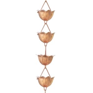 Monarch Pure Copper Lotus Rain Chain,