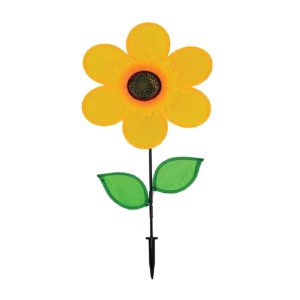 In the Breeze Best Selling 12 Inch Yellow Sunflower Wind Spinner with Leaves